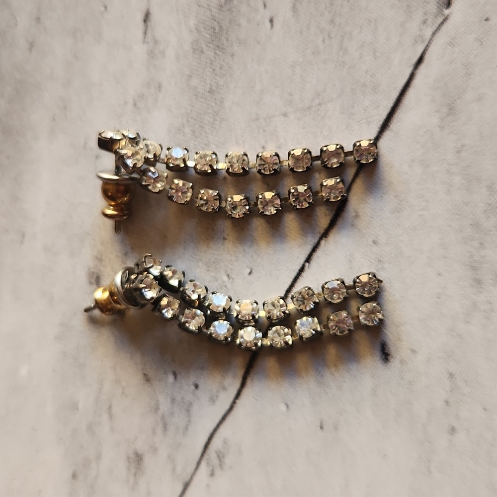 rhinestone drop earrings - Picture 7 of 7